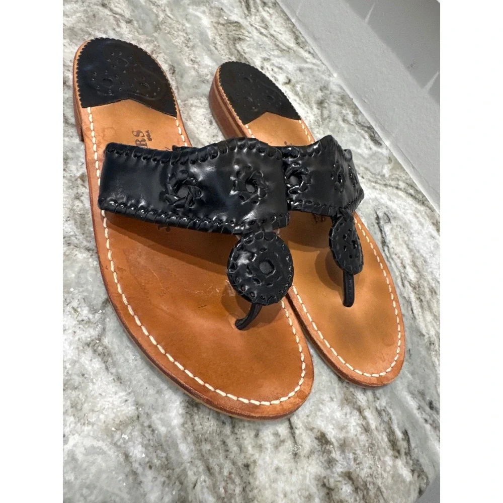 The Willow Jack Rogers Flat Espresso Brown Sandal sz 10 M‎